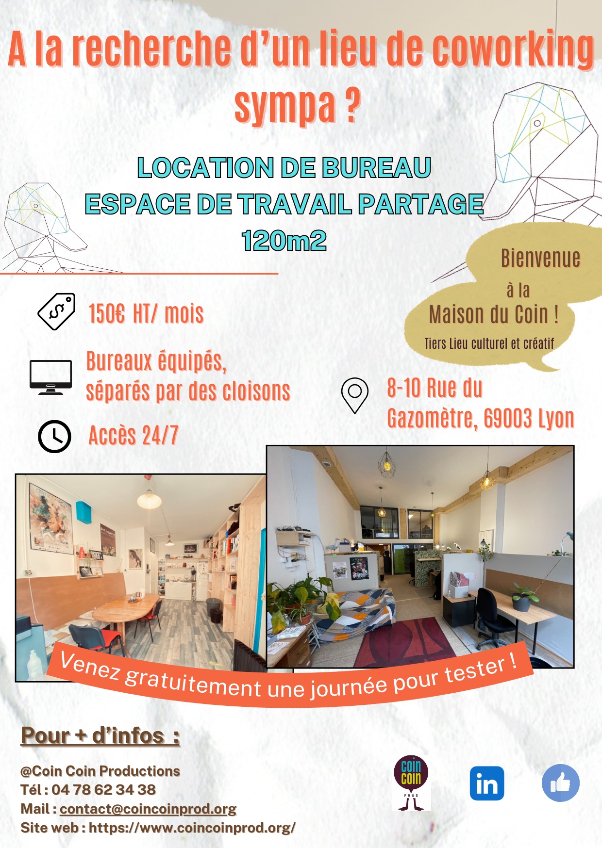 Image d'annonce : Coworking chaleureux à Saxe !